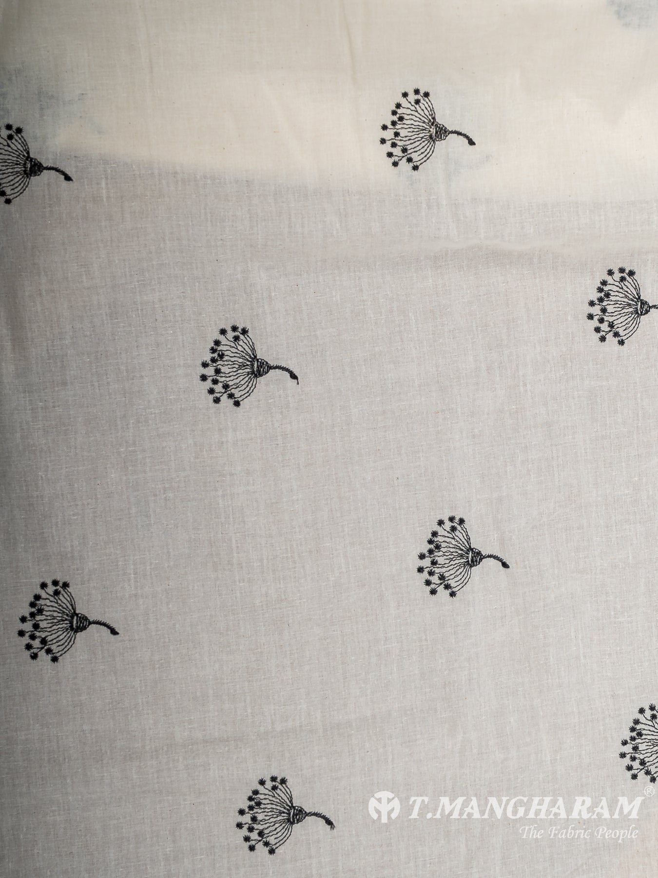 Cream Cotton Embroidery Fabric - EC12581