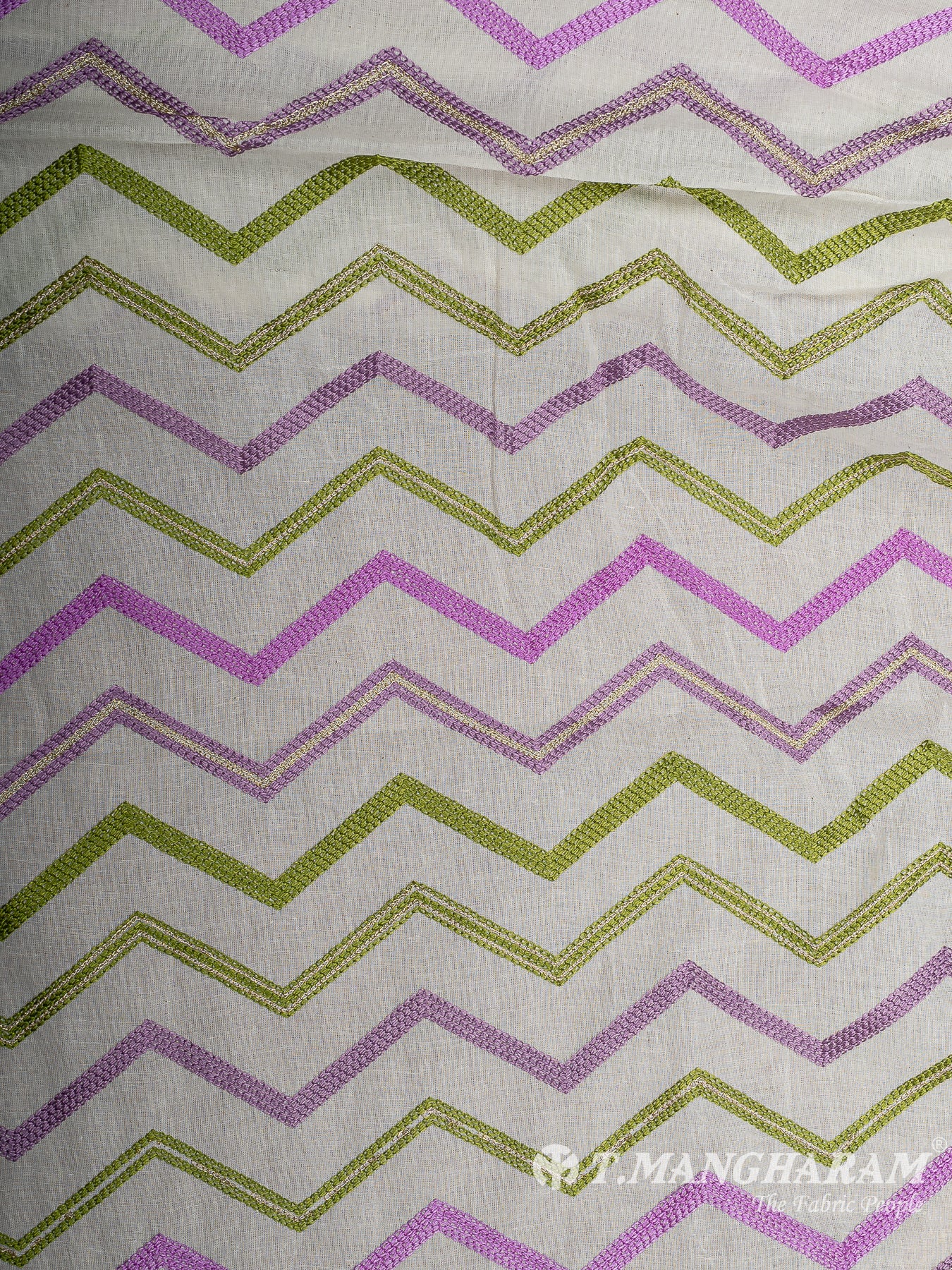 Cream Cotton Embroidery Fabric - EC12575
