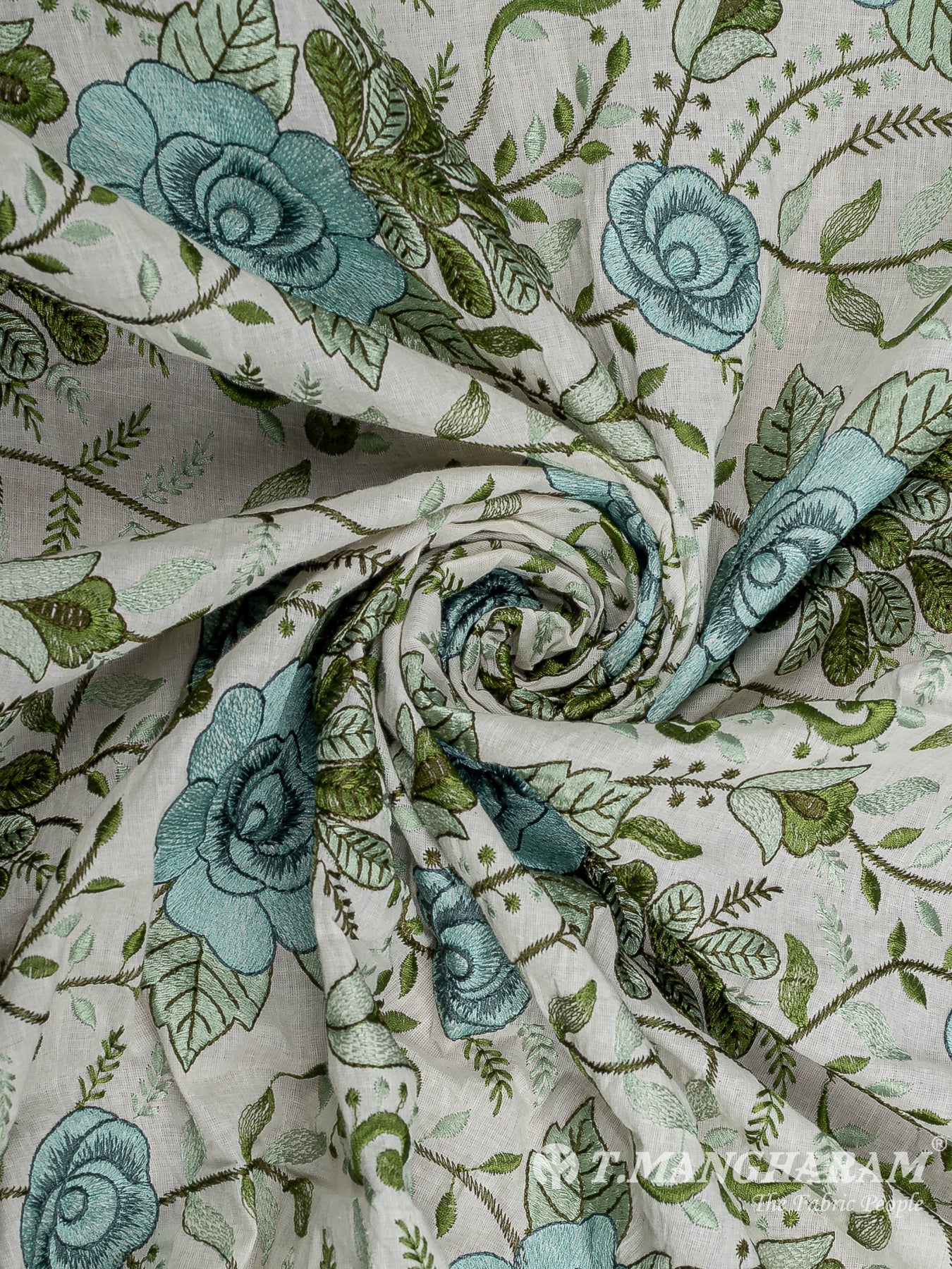 Cream Cotton Embroidery Fabric - EB9460
