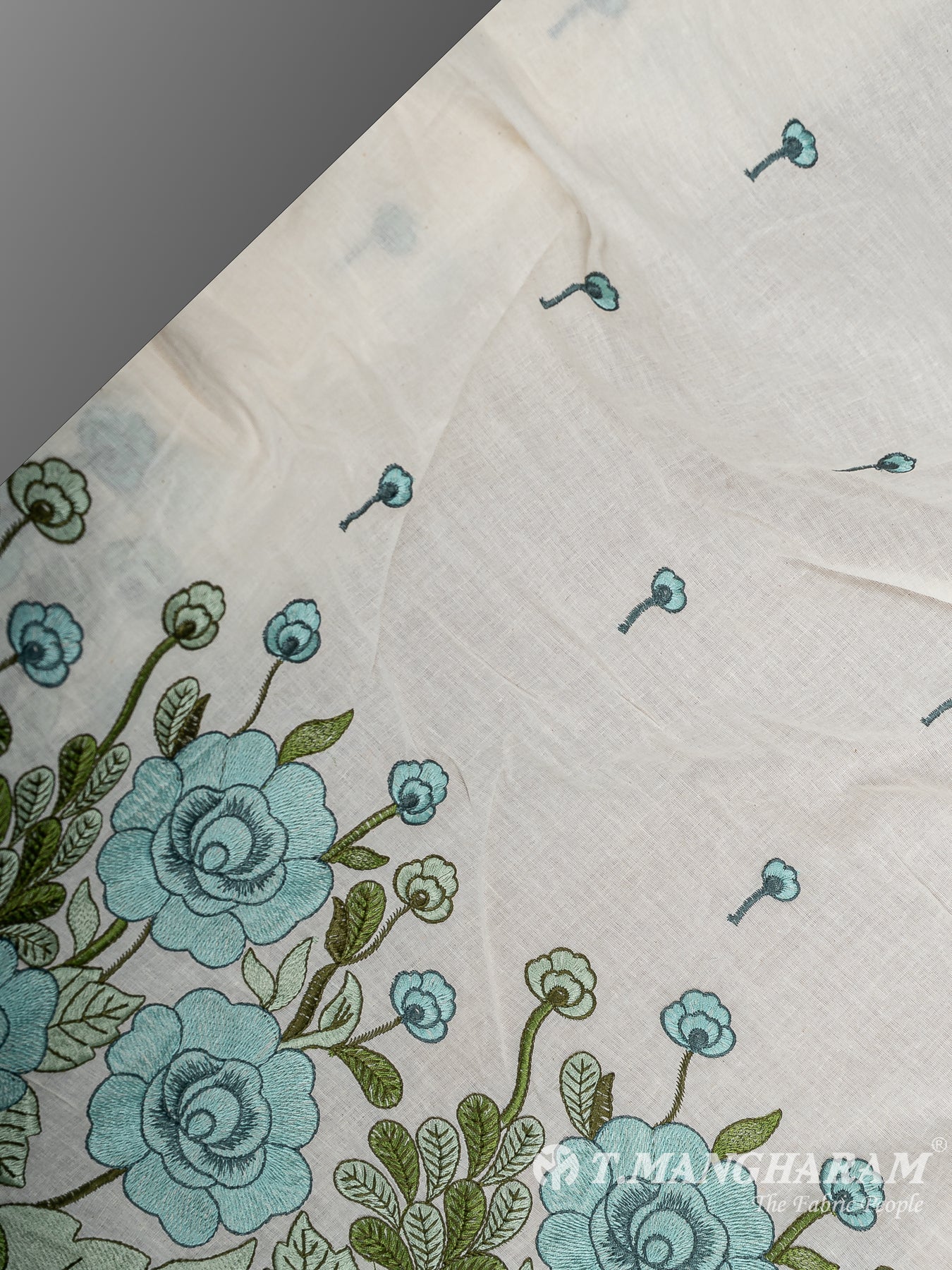 Cream Cotton Embroidery Fabric - EB9456