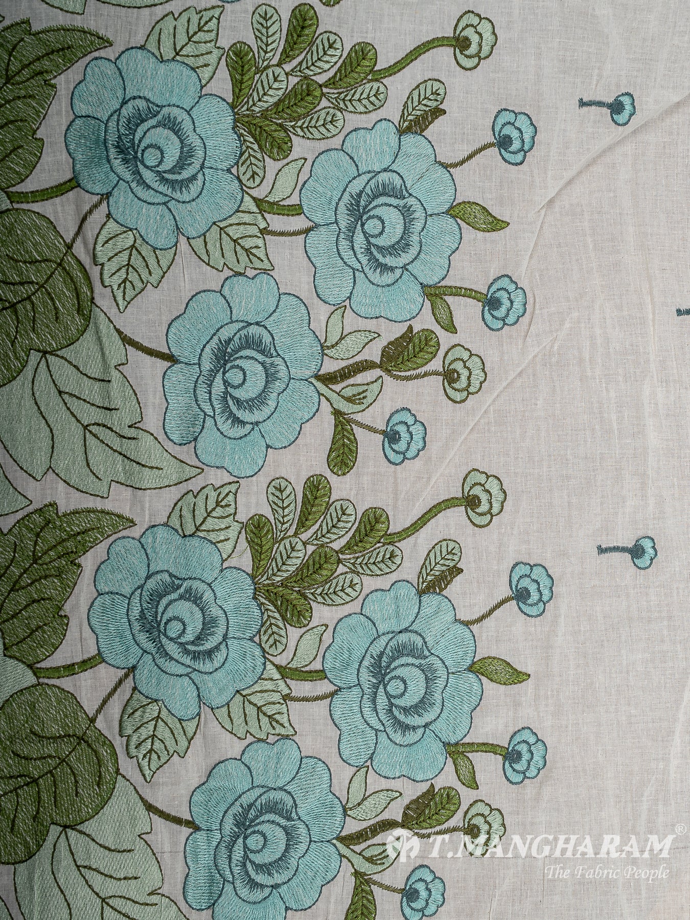 Cream Cotton Embroidery Fabric - EB9456