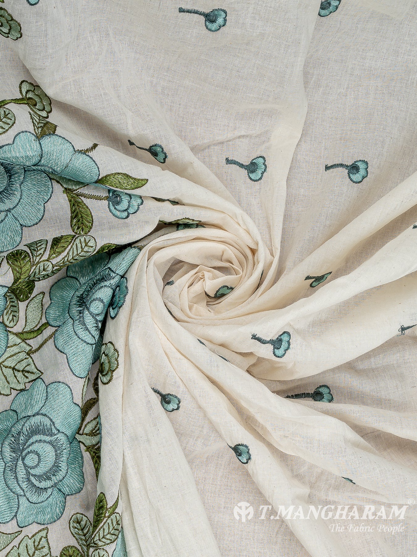 Cream Cotton Embroidery Fabric - EB9456