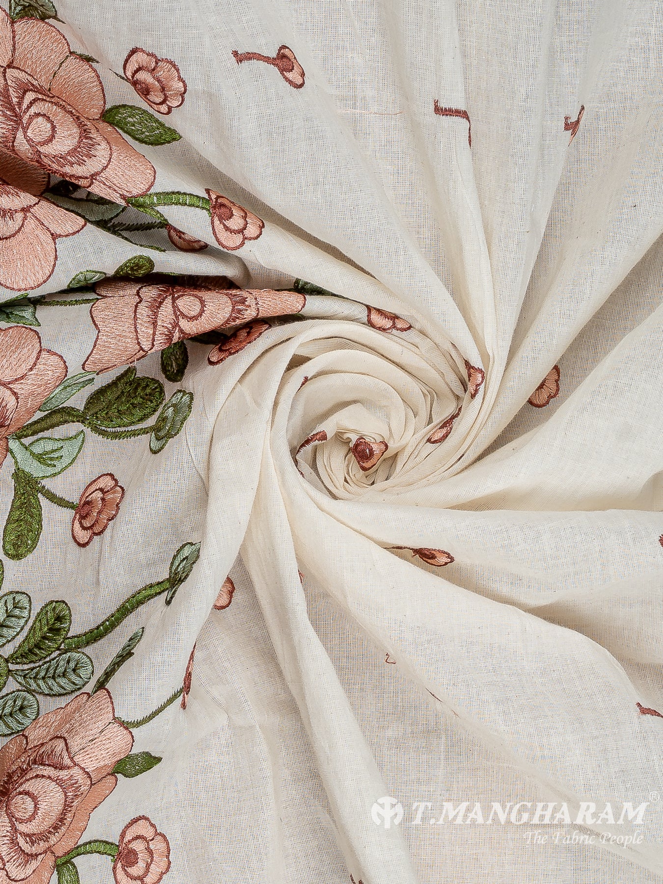 Cream Cotton Embroidery Fabric - EB9458