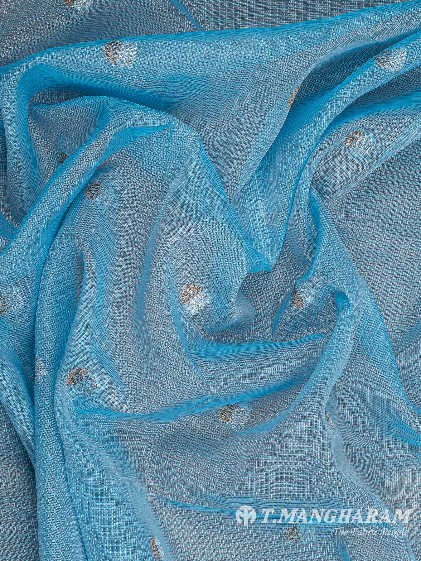 Blue Chanderi Cotton Fabric - EB9484