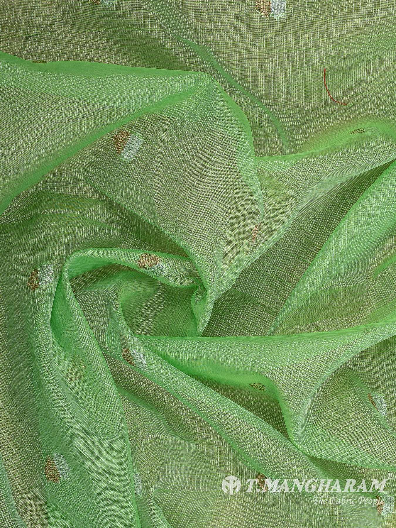 Green Chanderi Cotton Fabric - EB9485