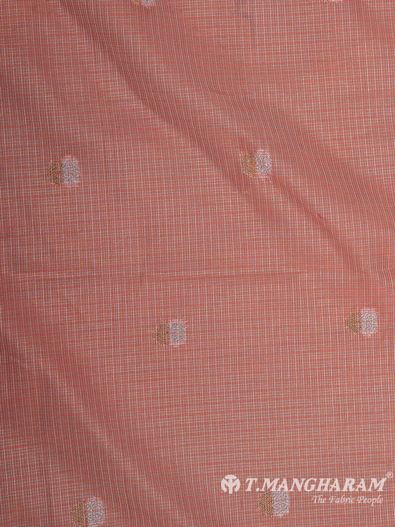 Peach Chanderi Cotton Fabric - EB9486