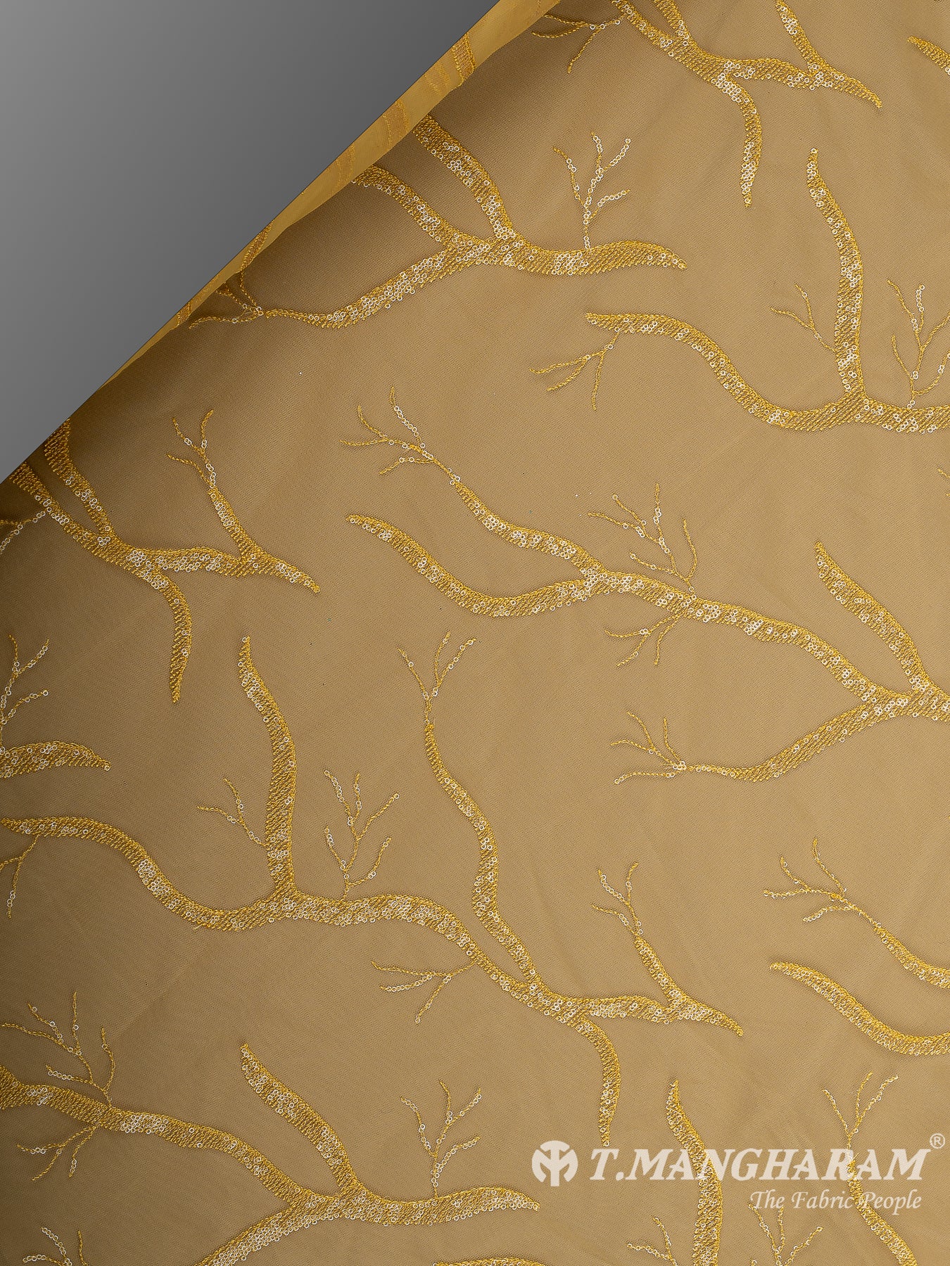 Yellow Fancy Net Fabric - EB9705