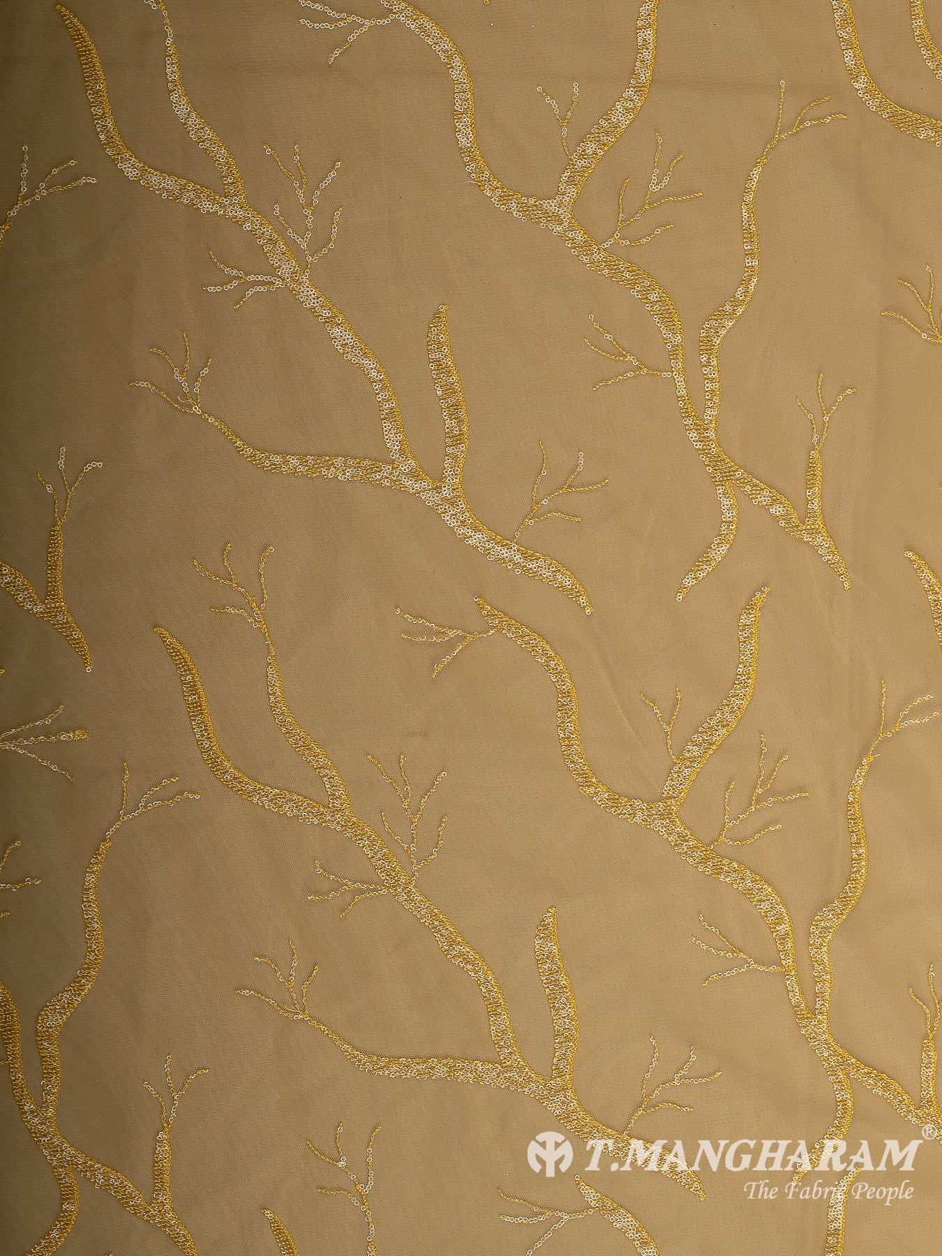 Yellow Fancy Net Fabric - EB9705