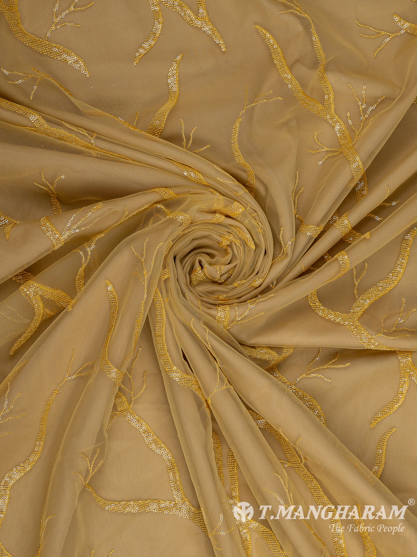Yellow Fancy Net Fabric - EB9705
