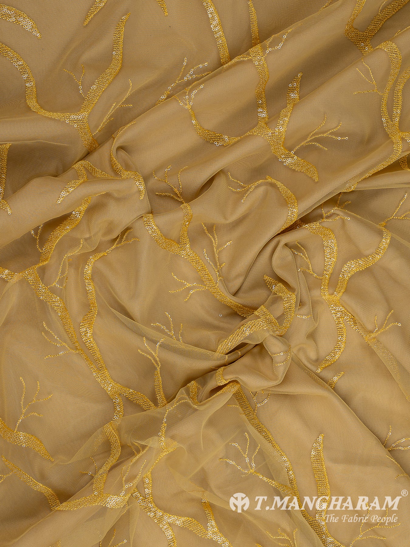 Yellow Fancy Net Fabric - EB9705