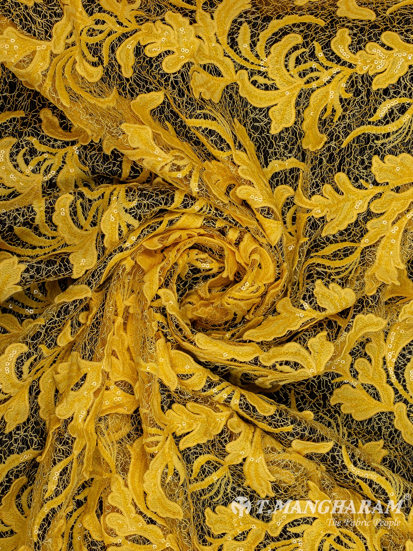 Yellow Fancy Net Fabric - EB9723