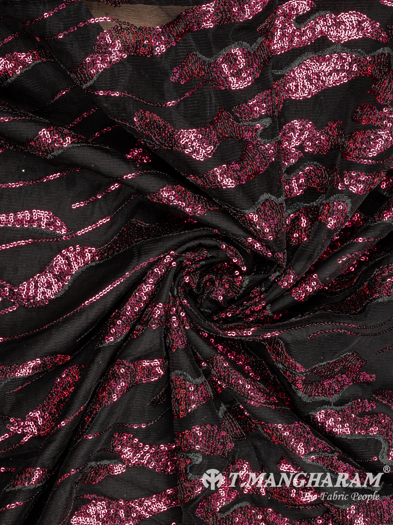 Black Fancy Net Fabric - EB9698