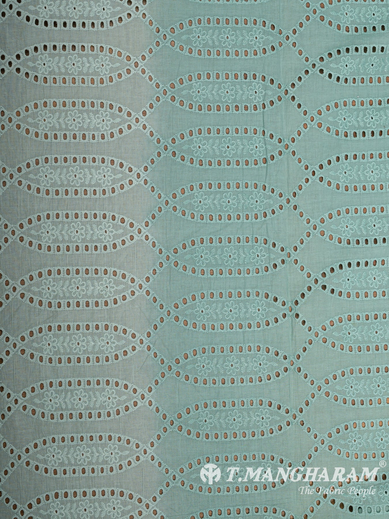 Blue Cotton Embroidery Fabric - EC9366