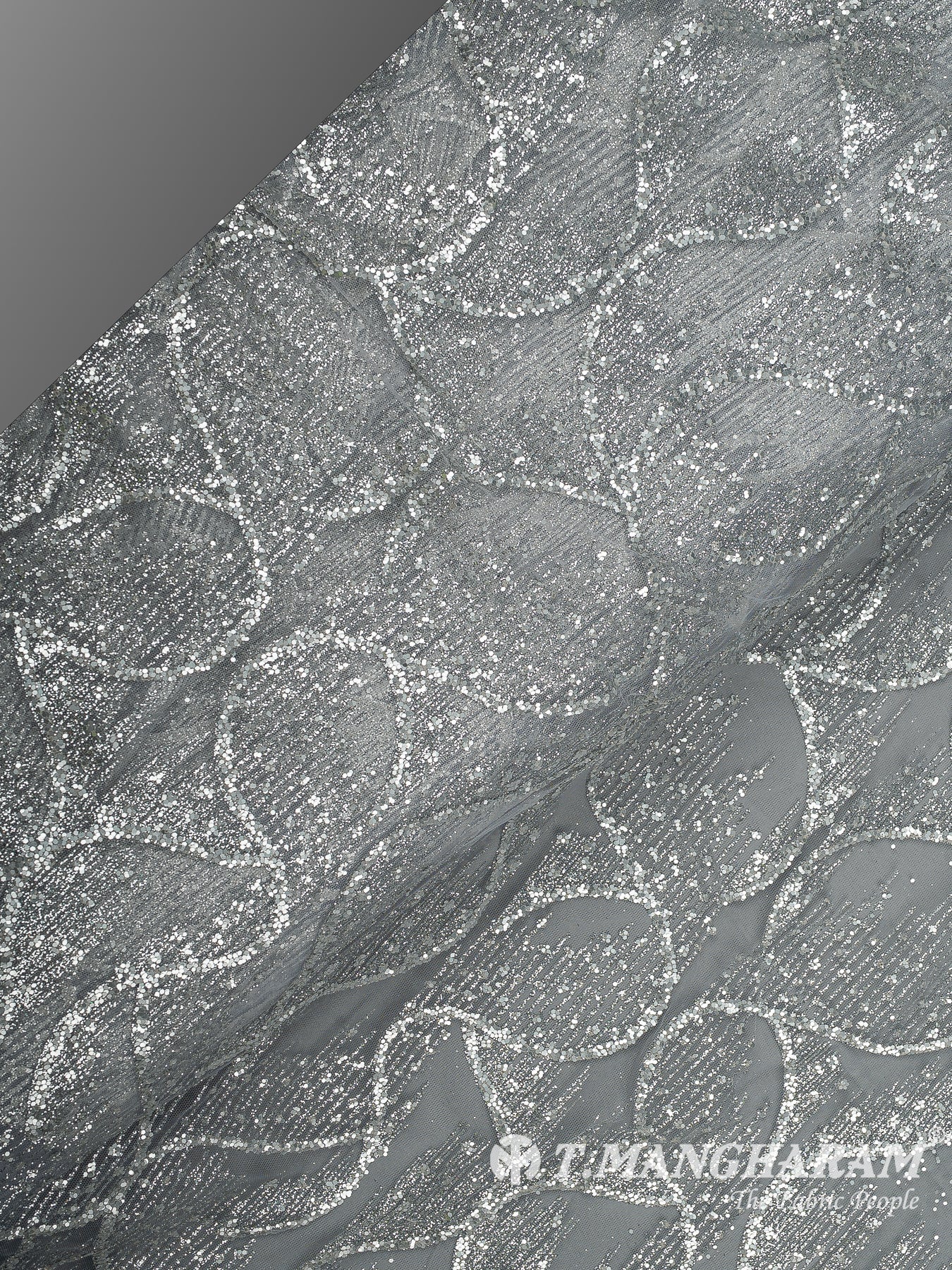 Silver Fancy Net Fabric - EC12500