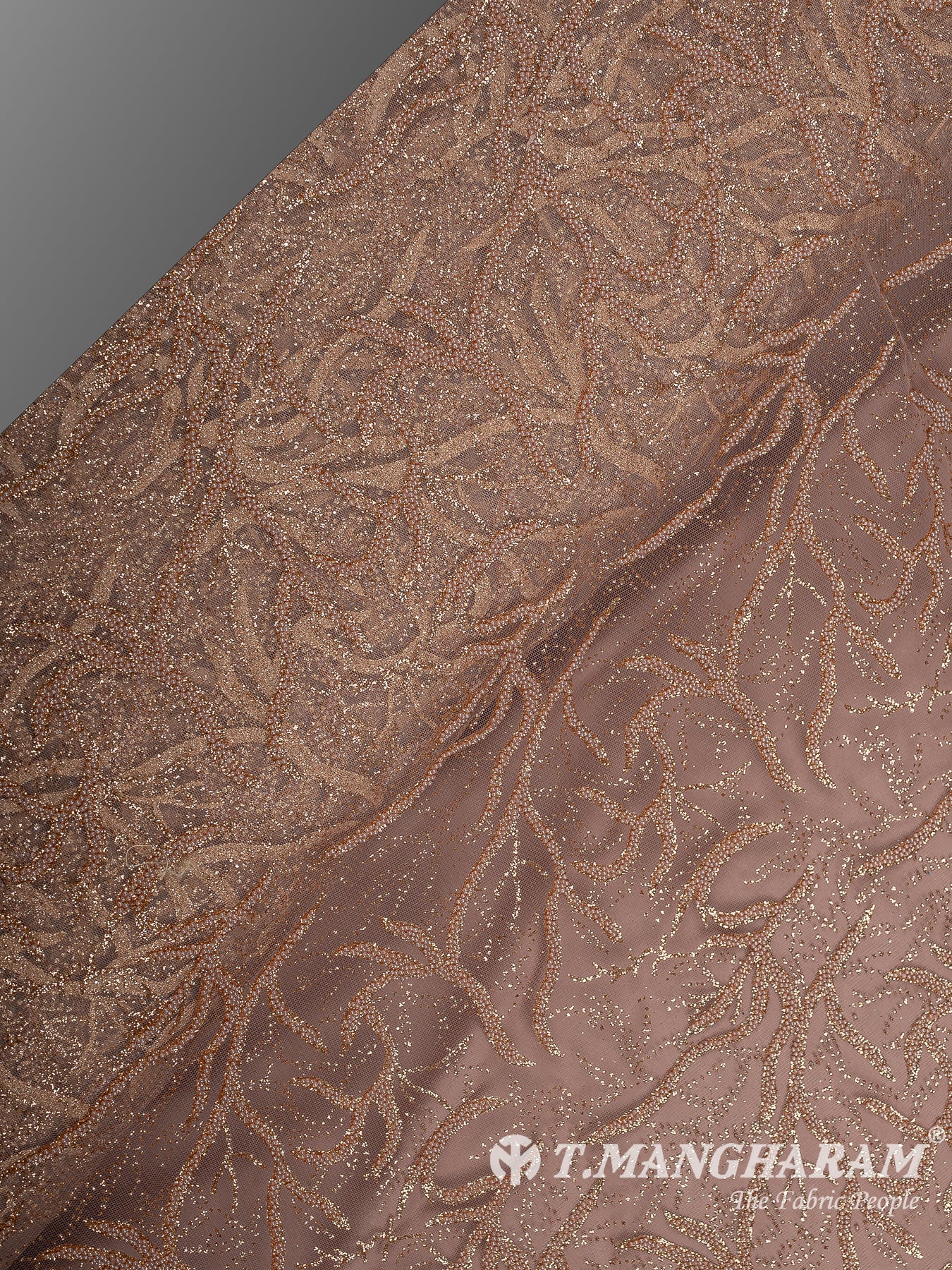 Rose Gold Fancy Net Fabric - EC12519
