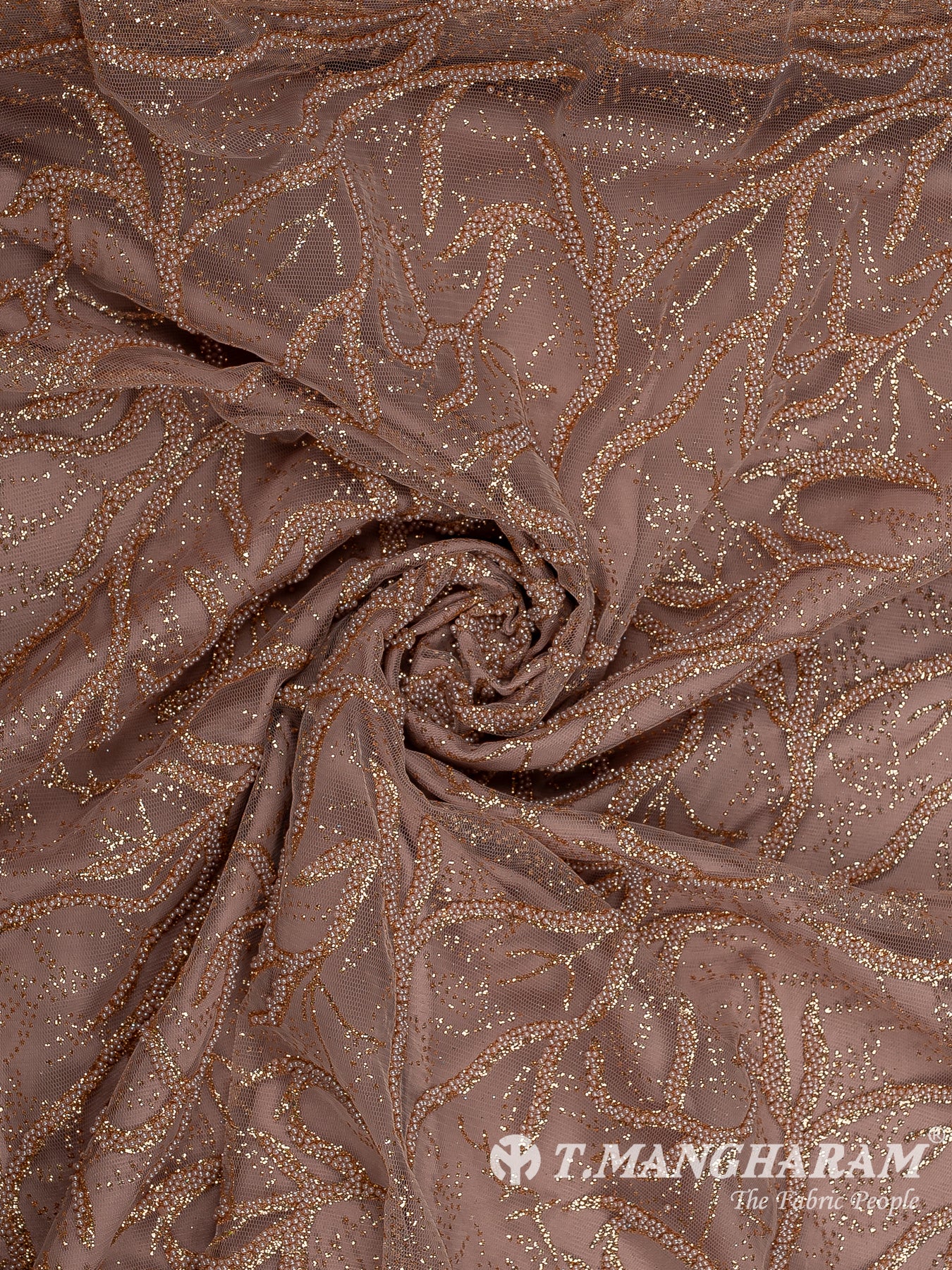 Rose Gold Fancy Net Fabric - EC12519