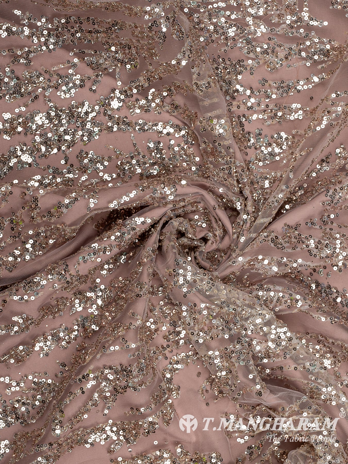 Peach Fancy Net Fabric - EC12509