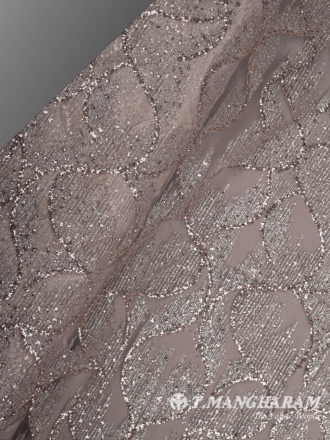 Dark Mauve Fancy Net Fabric - EC12495