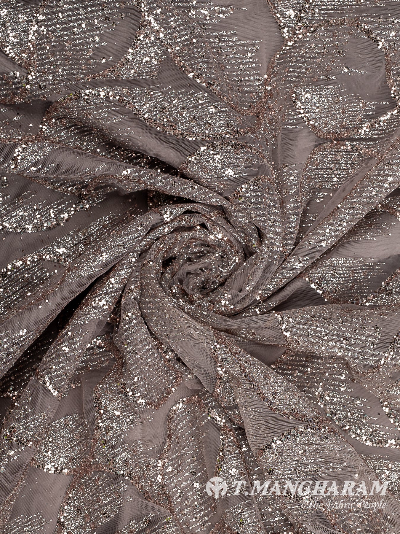 Dark Mauve Fancy Net Fabric - EC12495