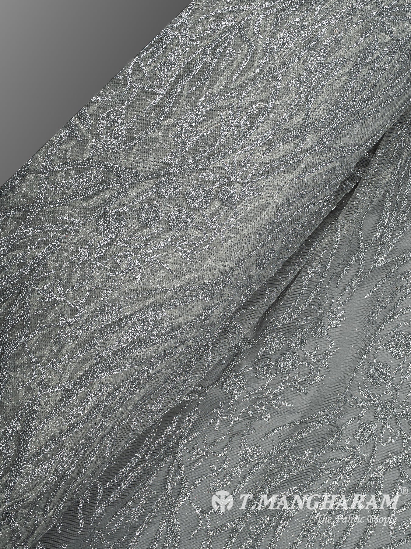Grey Fancy Net Fabric - EC12515