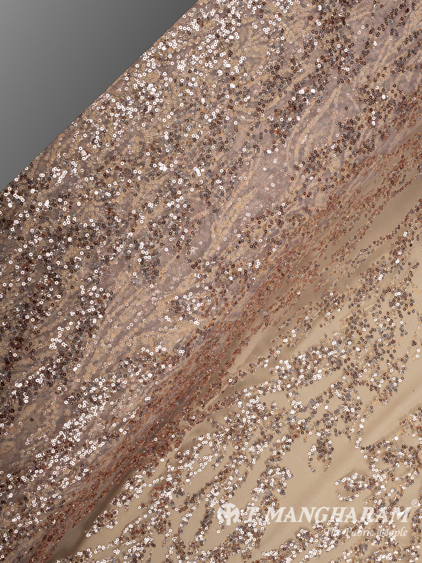 Rose Gold Fancy Net Fabric - EC12512