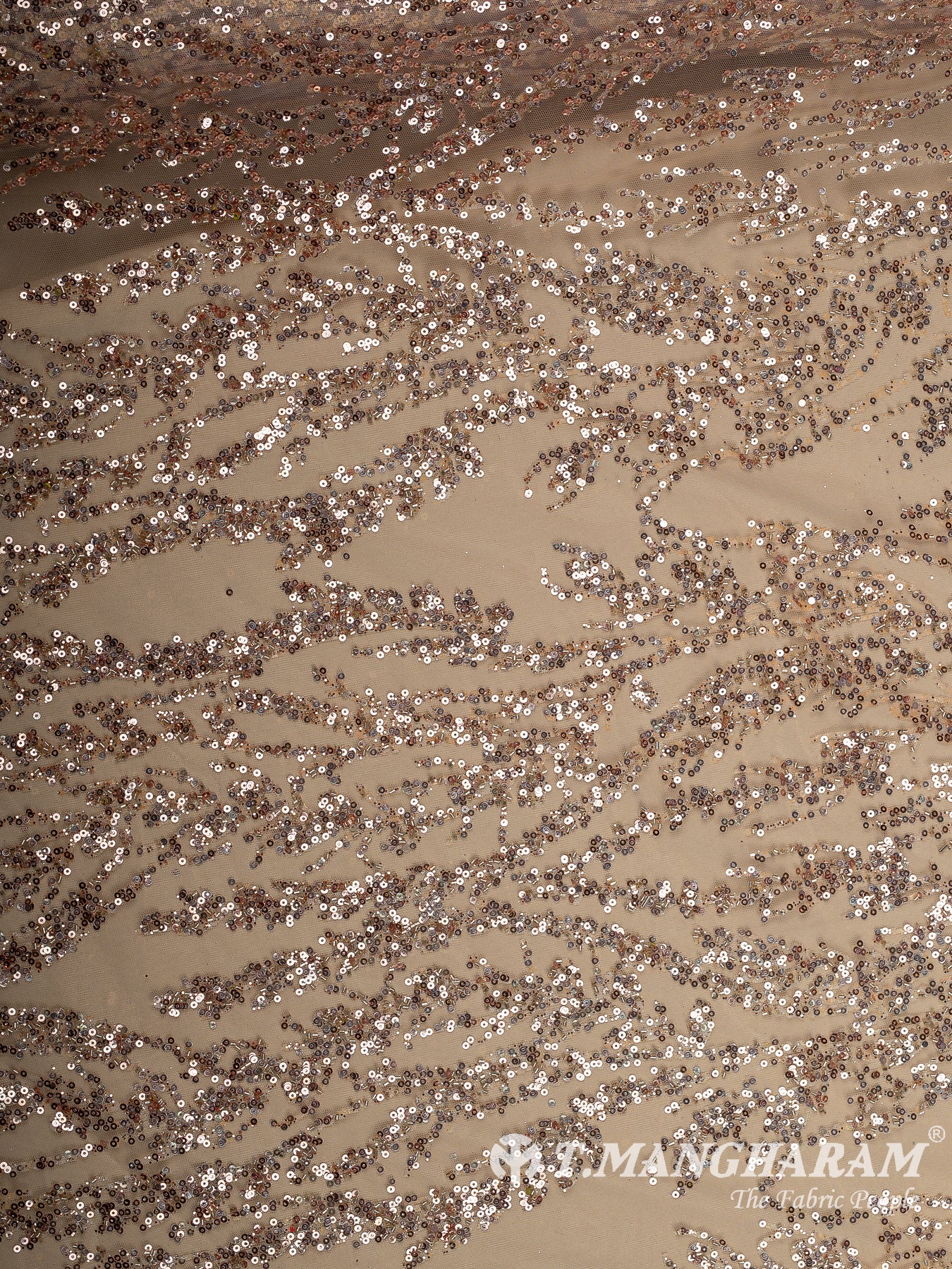 Rose Gold Fancy Net Fabric - EC12512