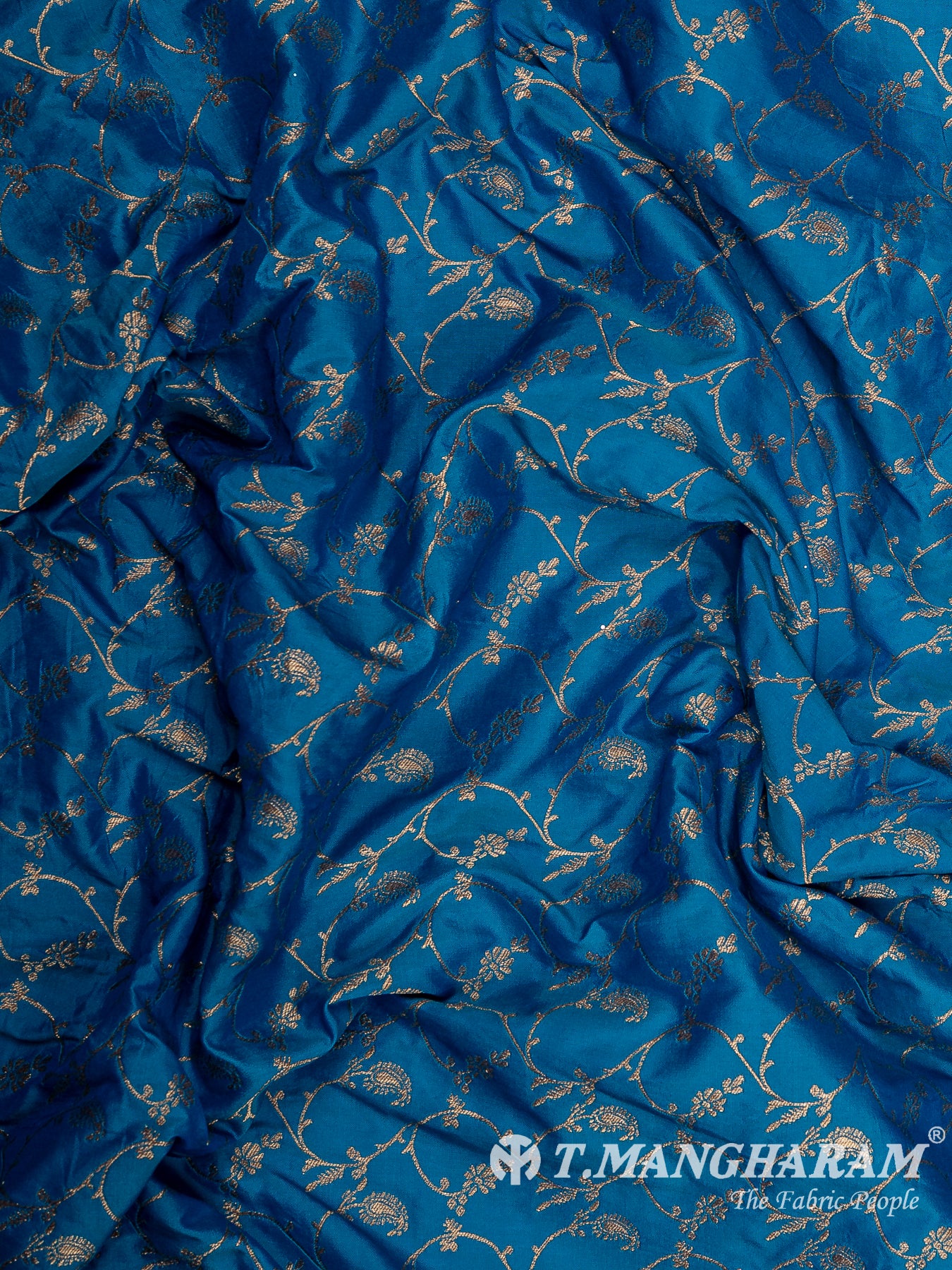 Blue Semi Banaras Fabric - EC12947