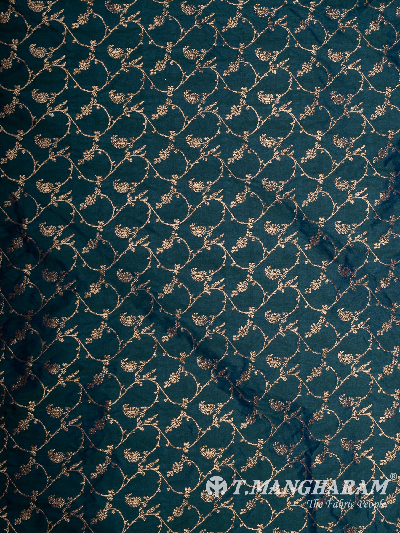 Green Semi Banaras Fabric - EC12946
