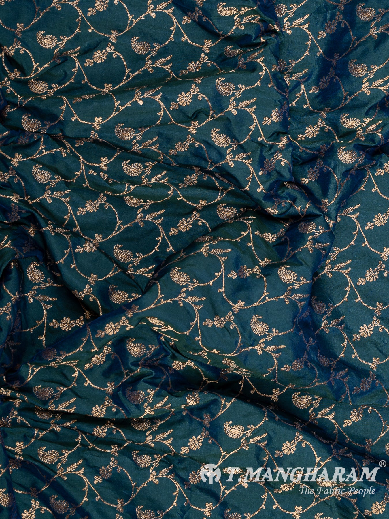 Green Semi Banaras Fabric - EC12946