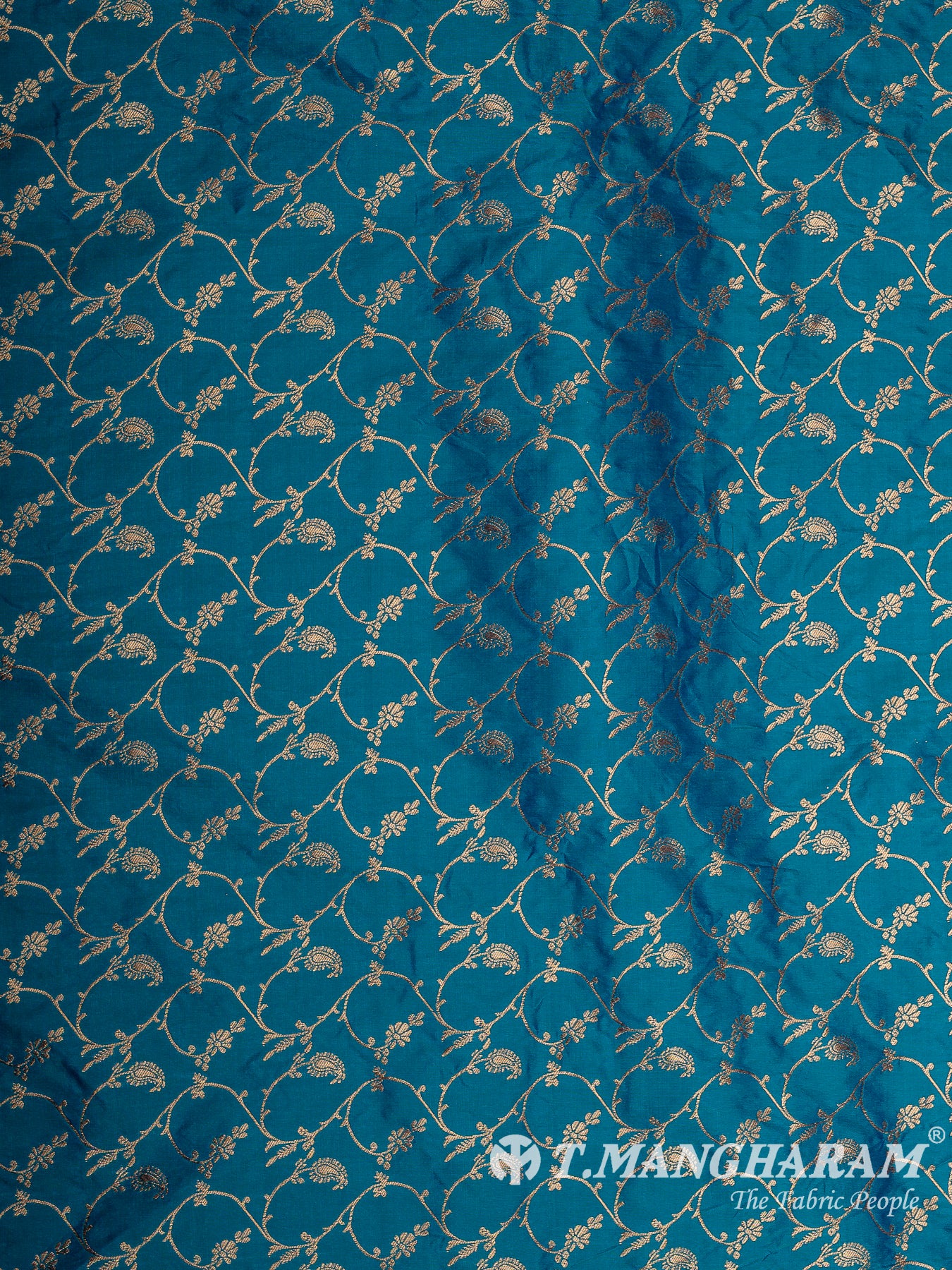 Blue Semi Banaras Fabric - EC12940