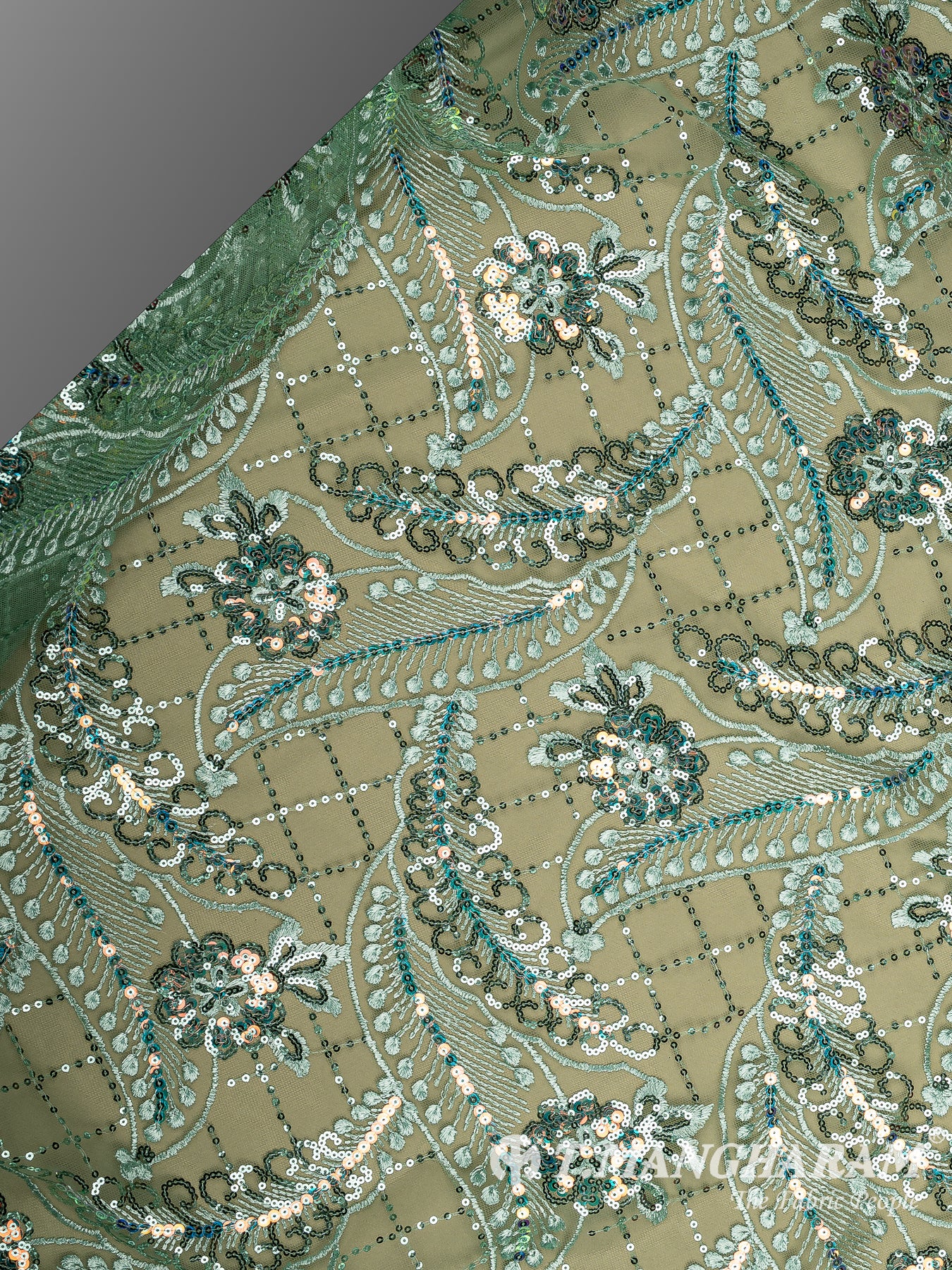 Green Fancy Net Fabric - EB9494