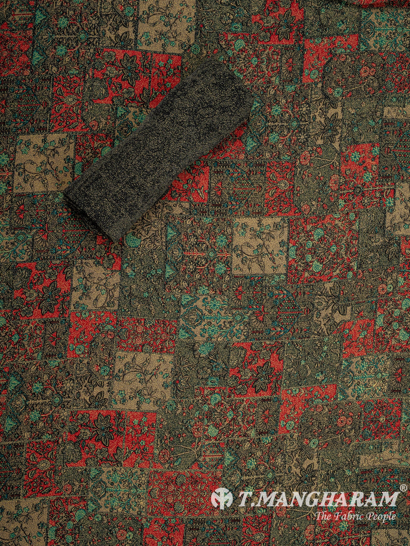 Green Crepe Chudidhar Fabric Set - EF1584