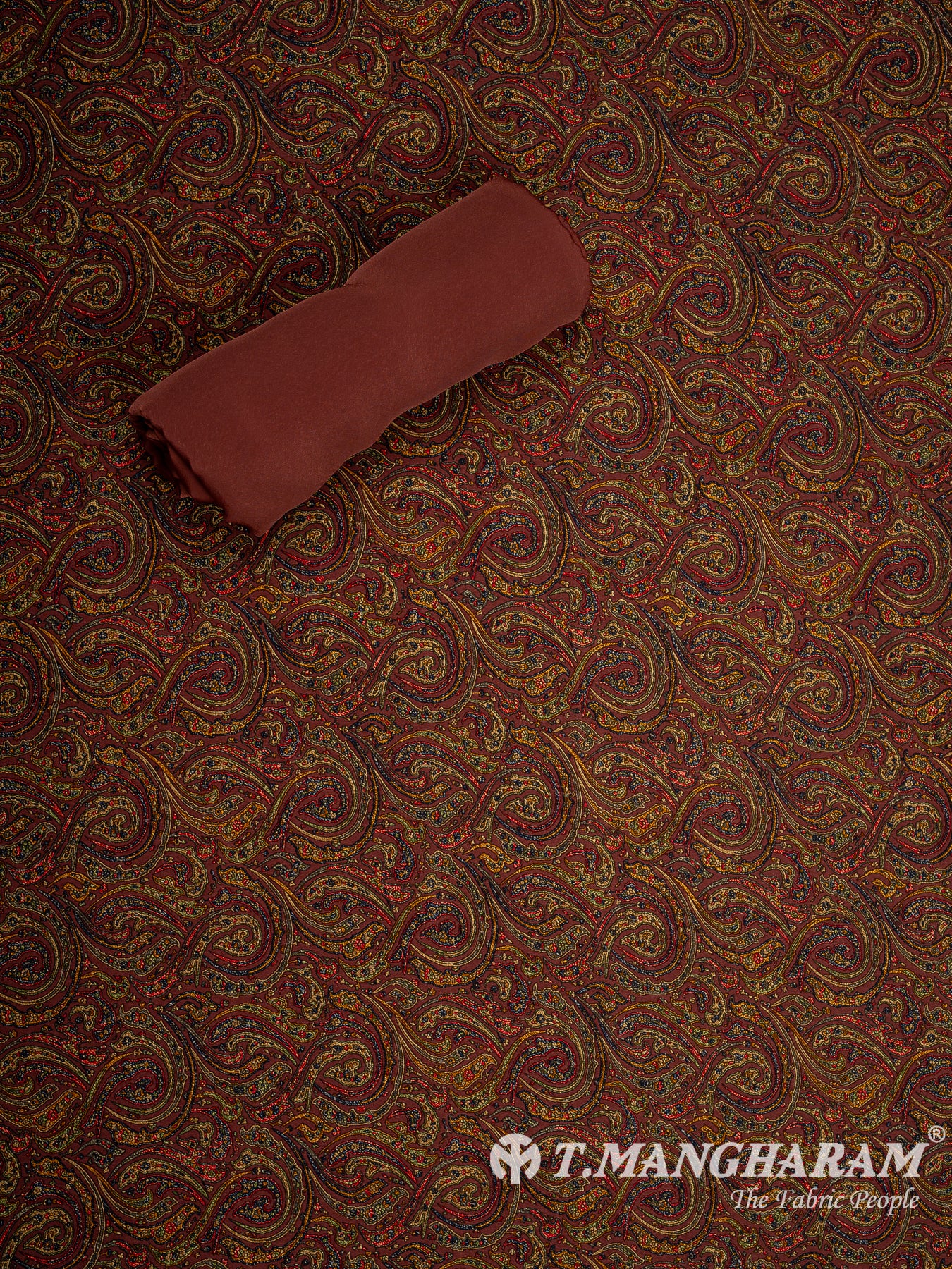 Brown Crepe Chudidhar Fabric Set - EF1588