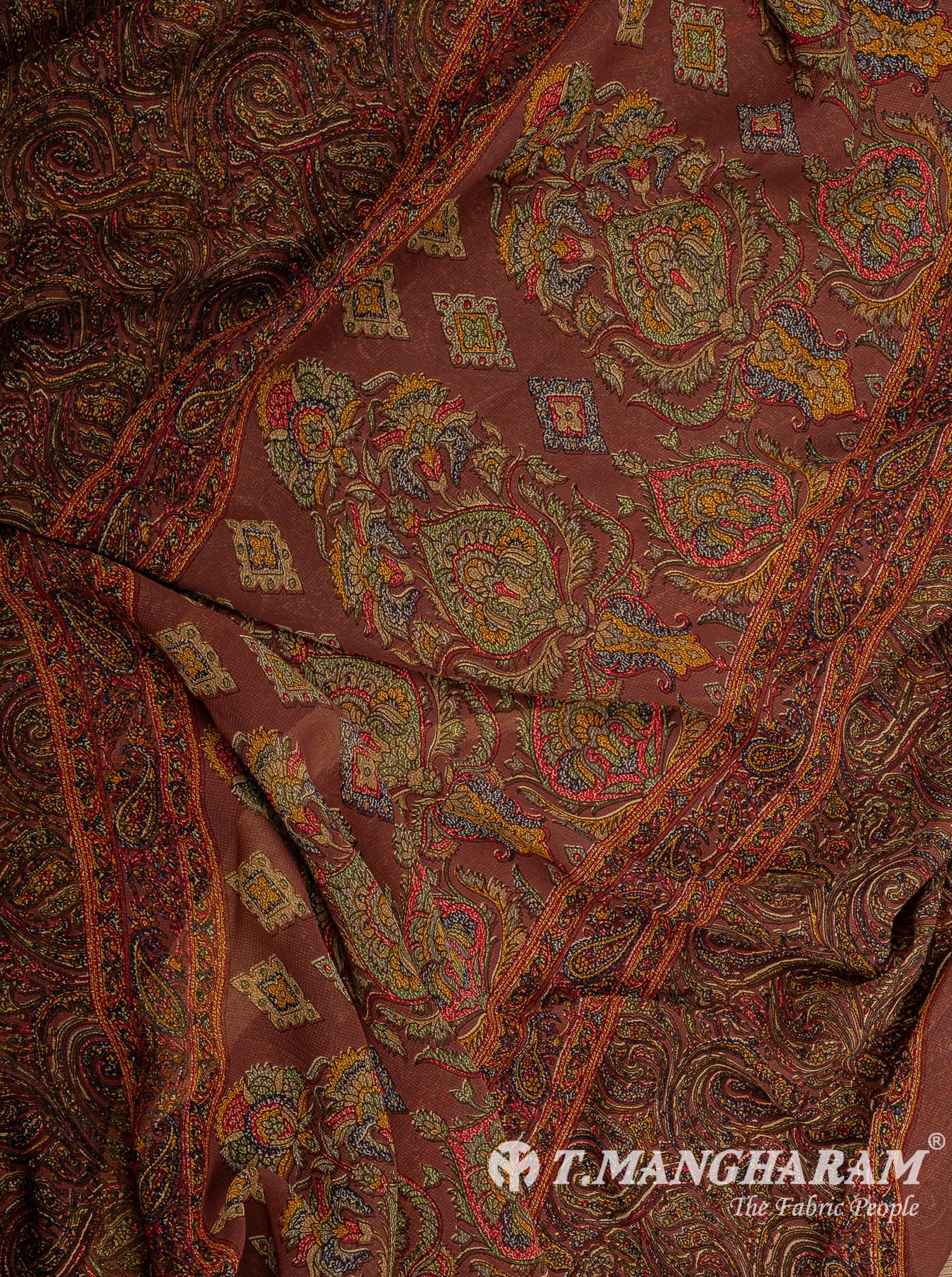 Brown Crepe Chudidhar Fabric Set - EF1588