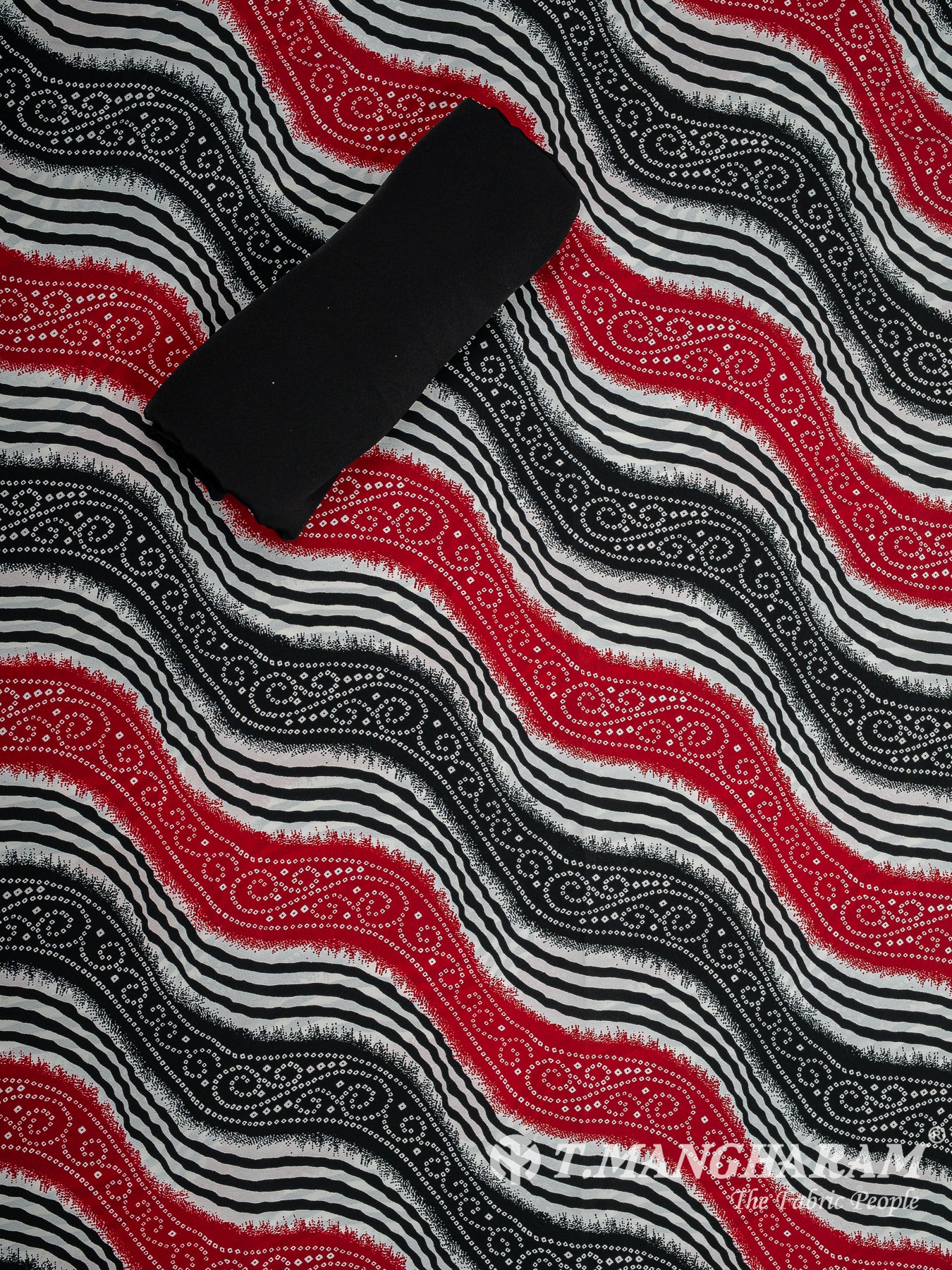 Black Crepe Chudidhar Fabric Set - EF1577