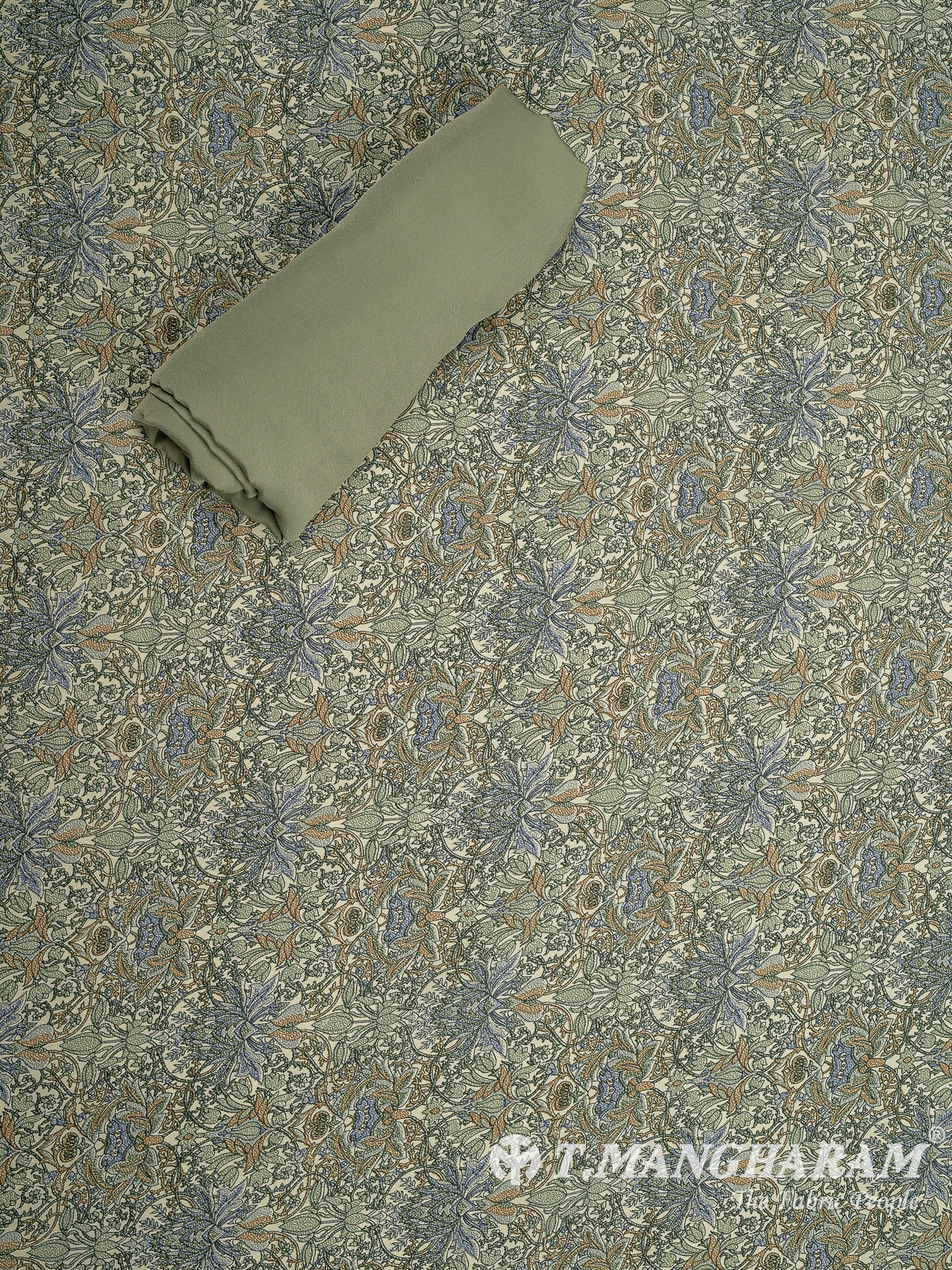 Green Crepe Chudidhar Fabric Set - EF1600