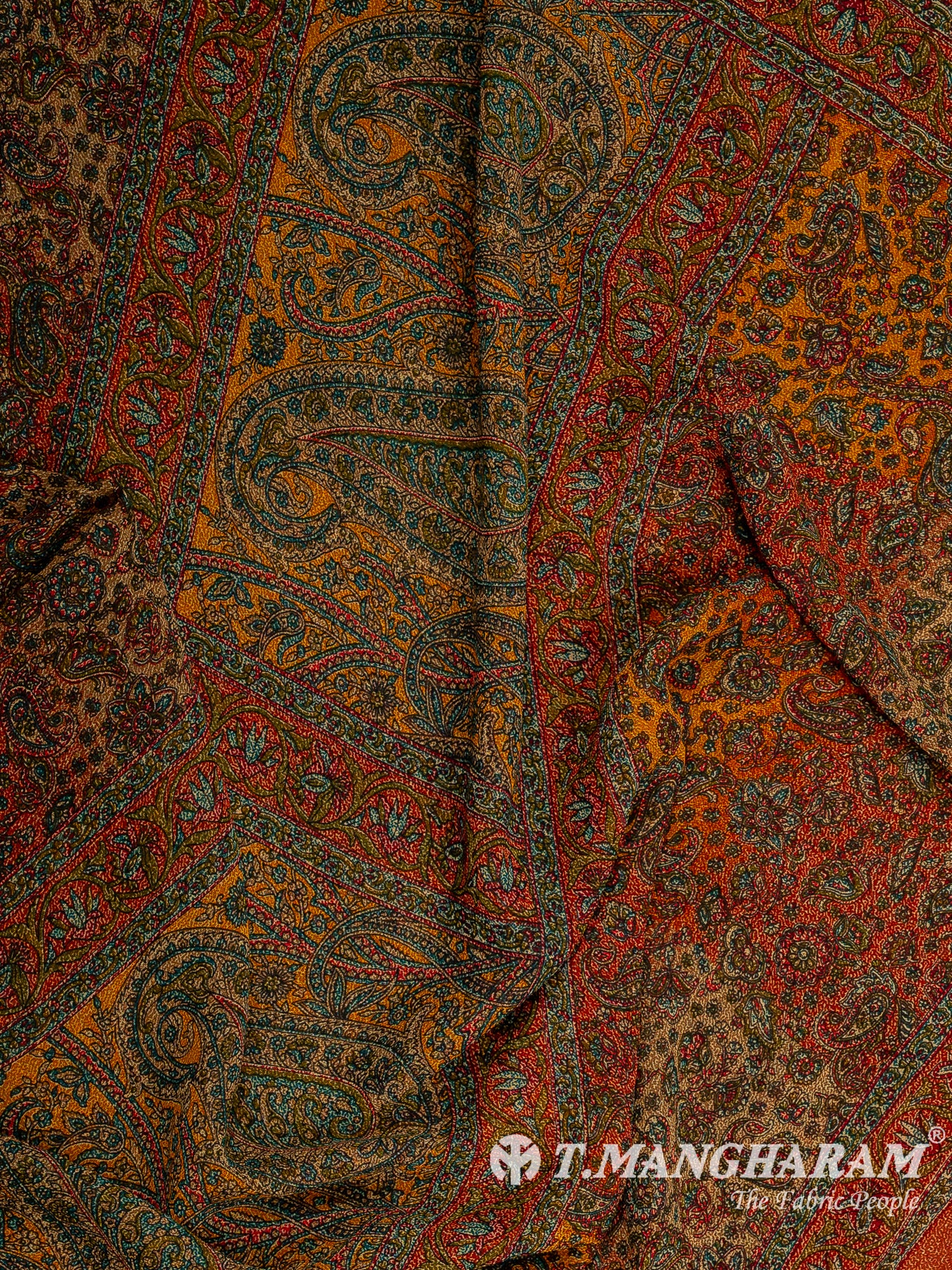 Orange Crepe Chudidhar Fabric Set - EF1615