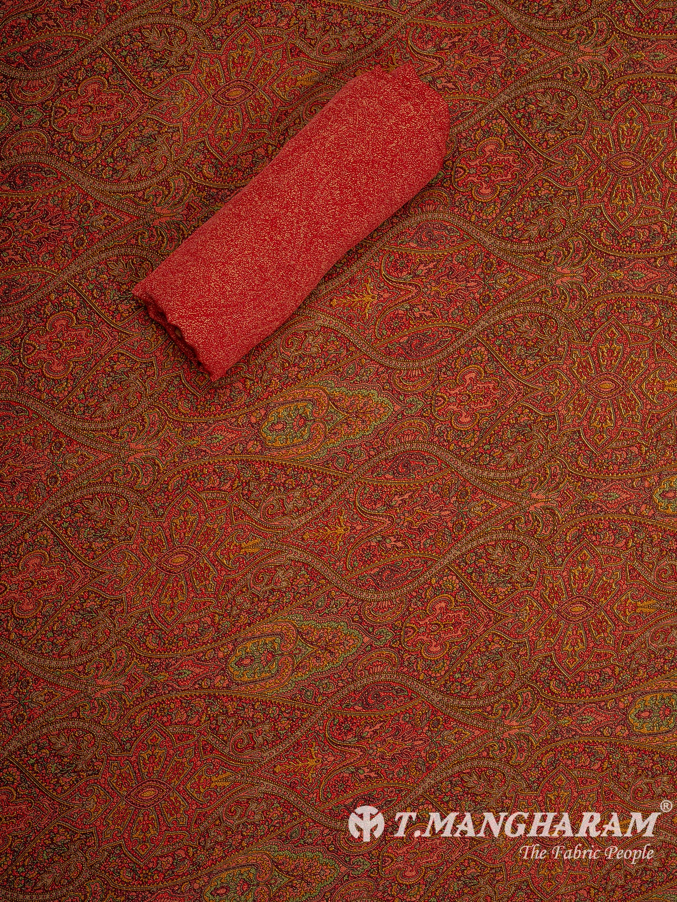 Orange Crepe Chudidhar Fabric Set - EF1582