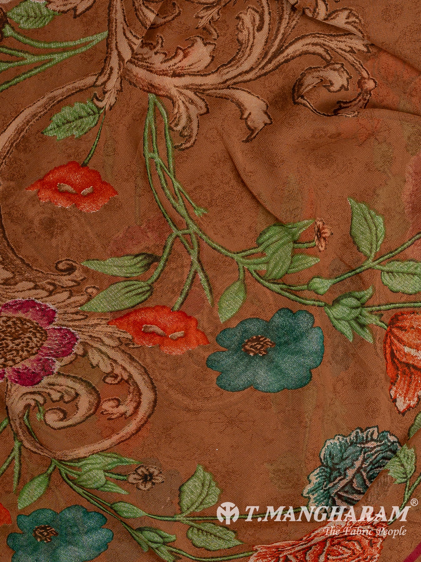 Brown Crepe Chudidhar Fabric Set - EF1603