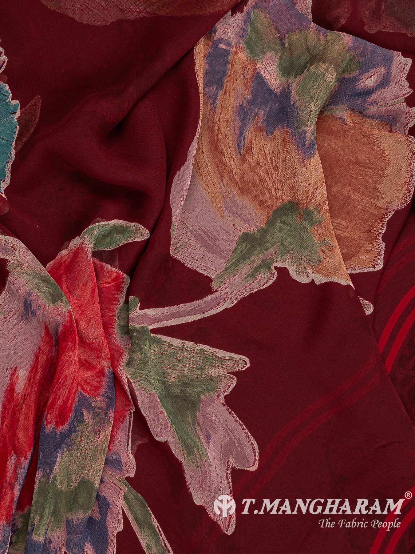 Wine Crepe Chudidhar Fabric Set - EF1607