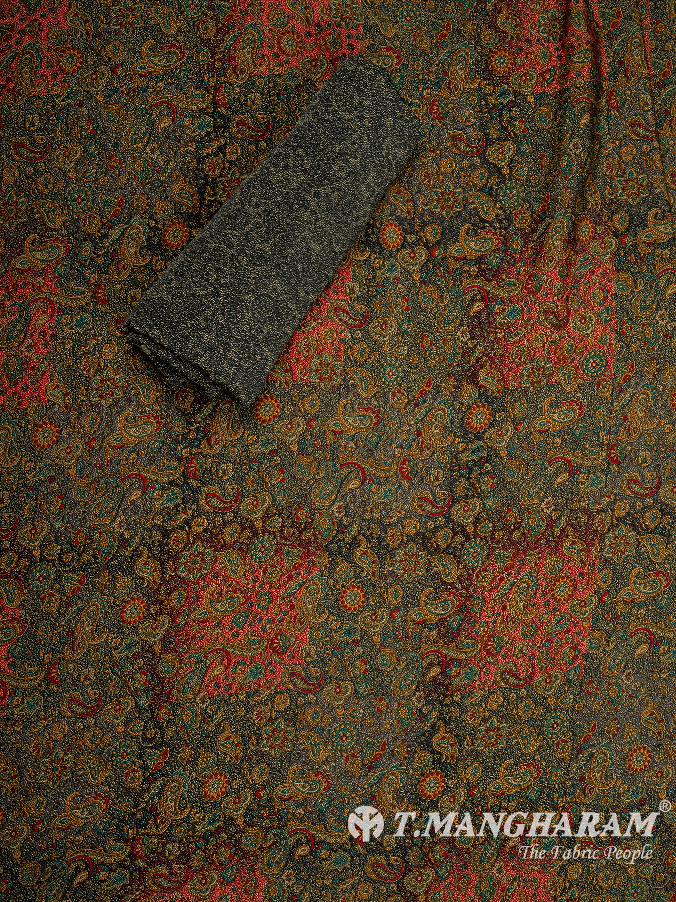 Green Crepe Chudidhar Fabric Set - EF1618