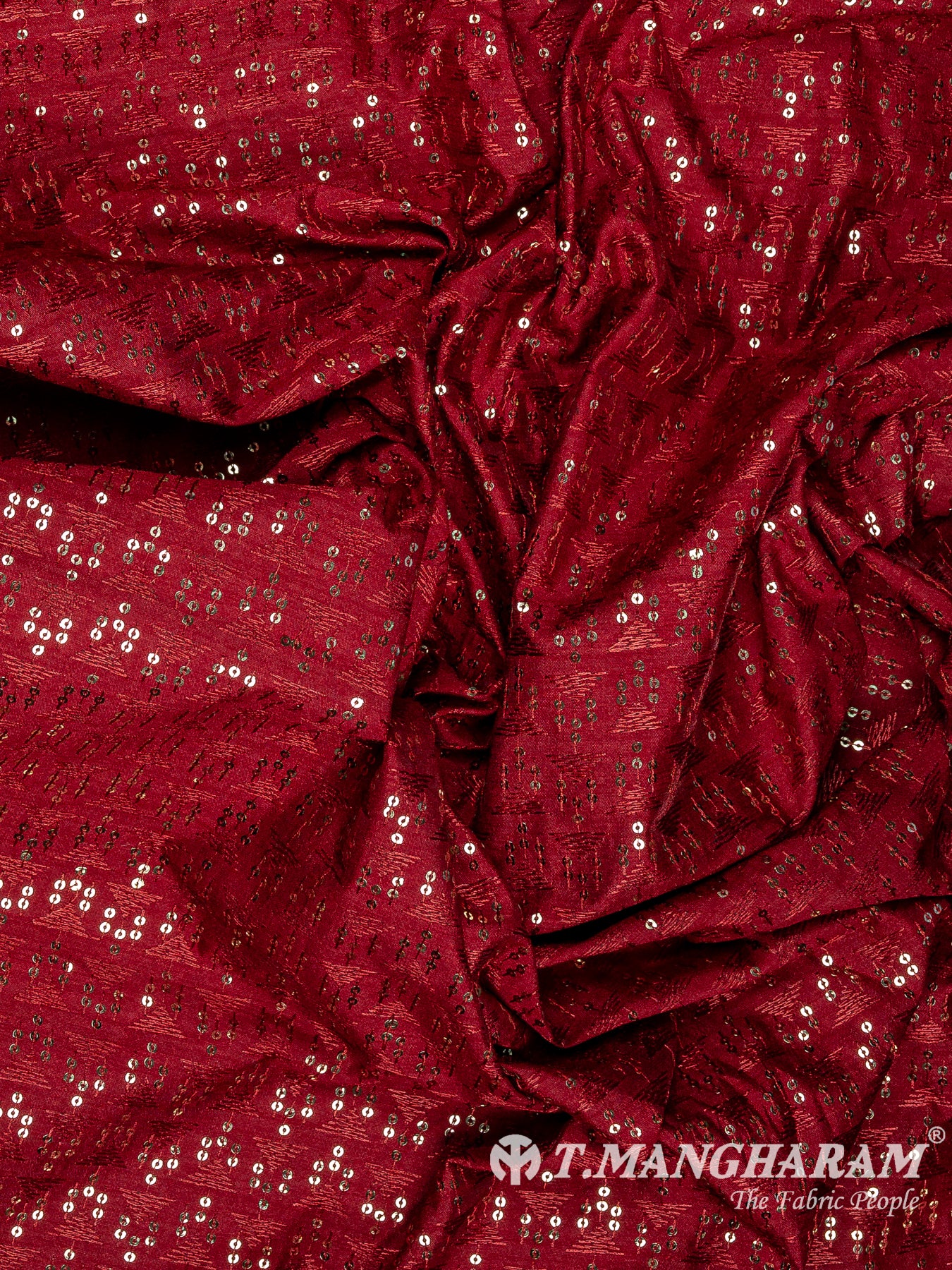 Maroon Semi Raw Silk Fabric - EB10018
