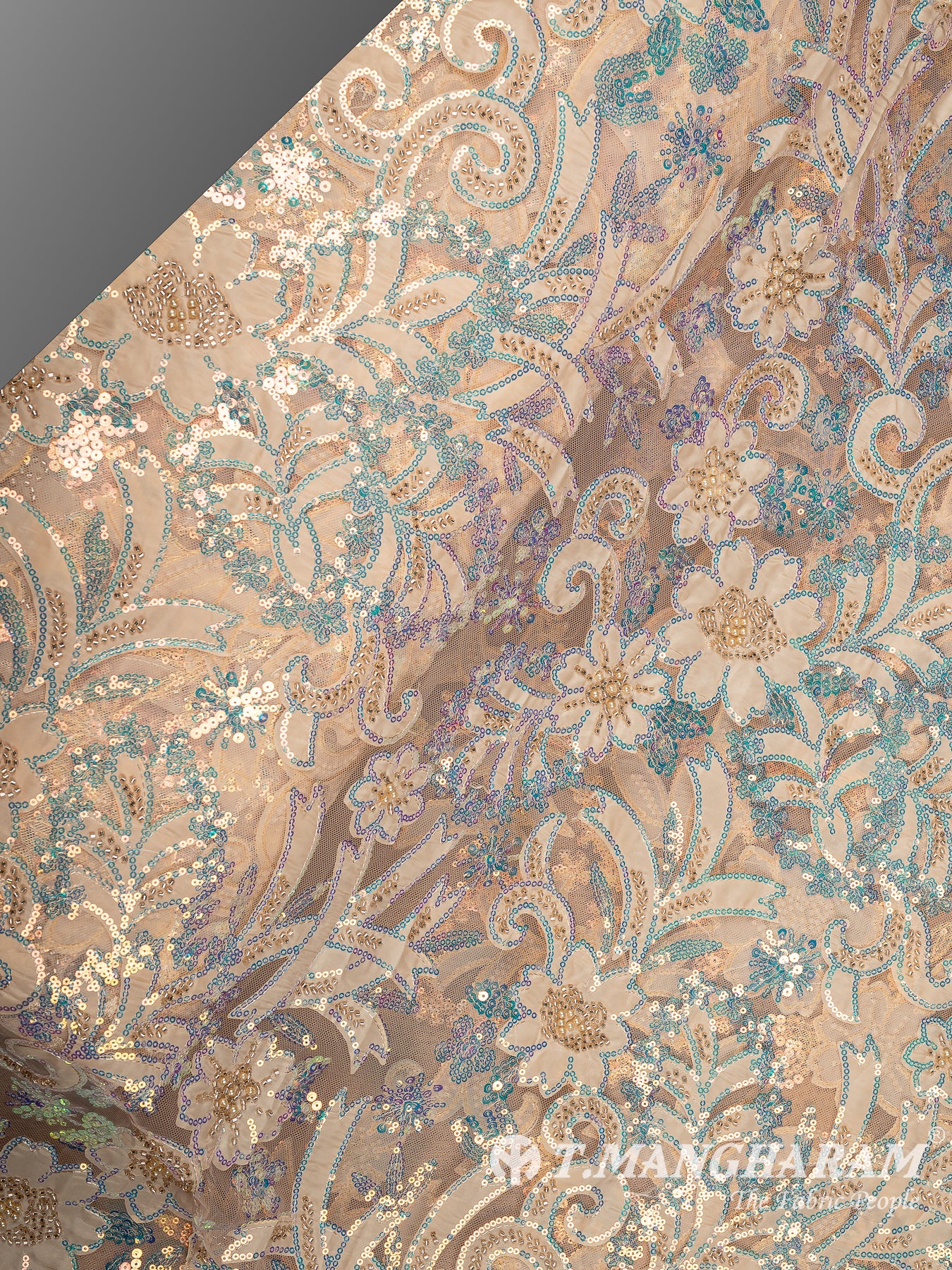 Beige Fancy Net Fabric - EB10025