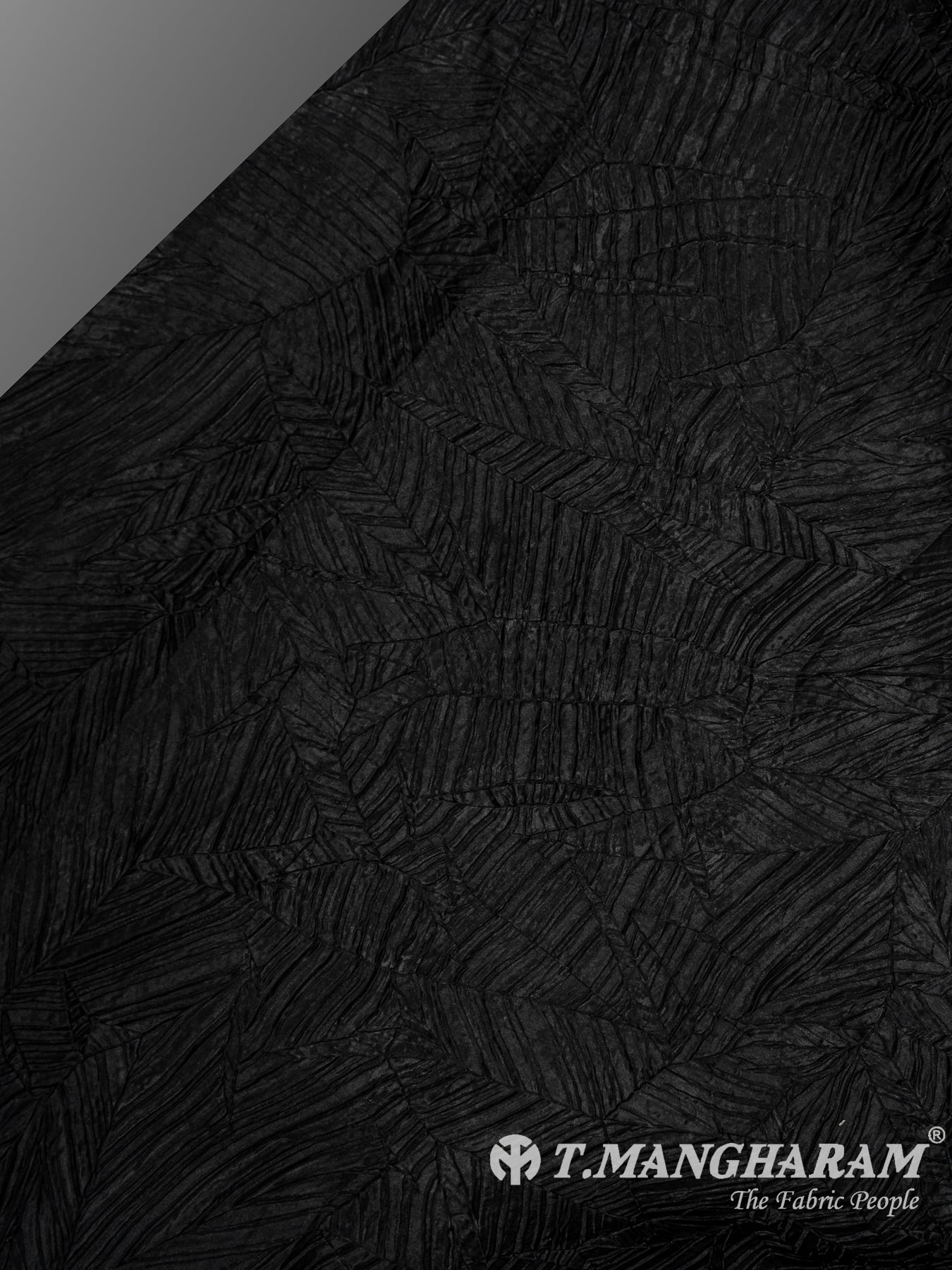 Black Embossed Satin Fabric - EB10083