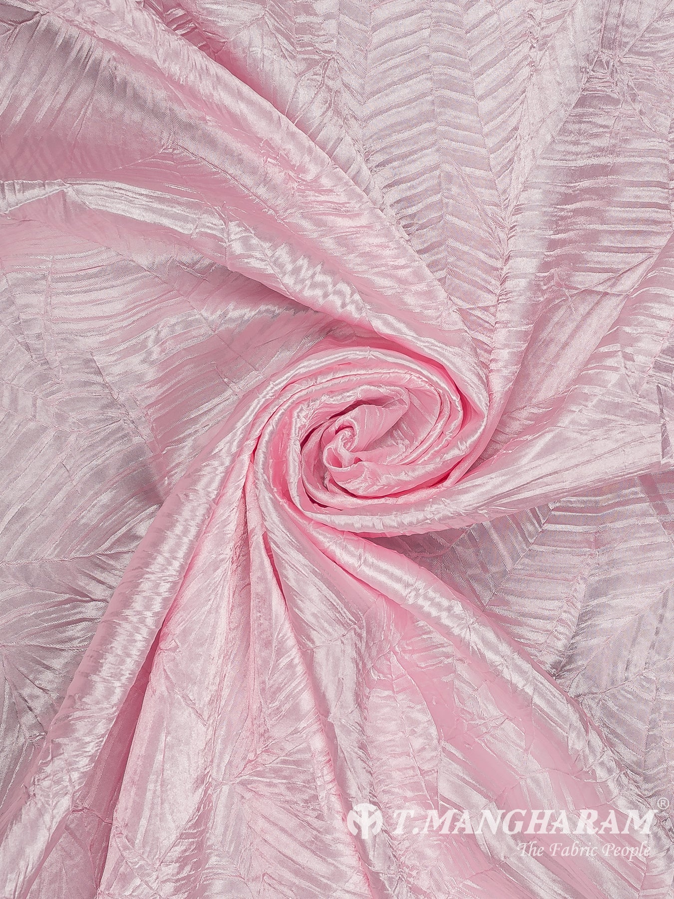 Pink Embossed Satin Fabric - EB10079