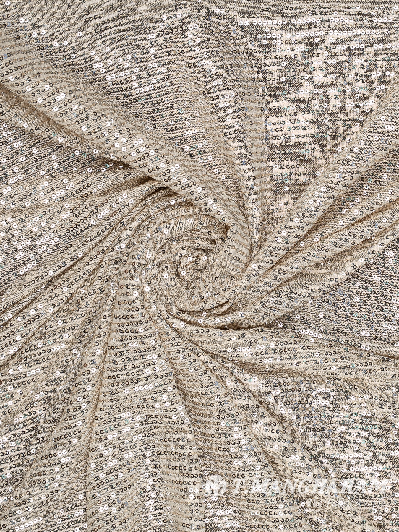 Beige Stretch Net Fabric - EC13302