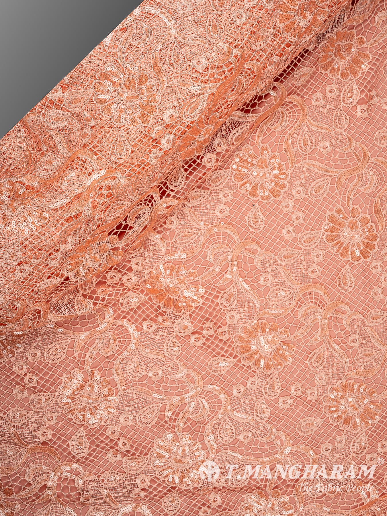 Peach Fancy Net Fabric - EC13534
