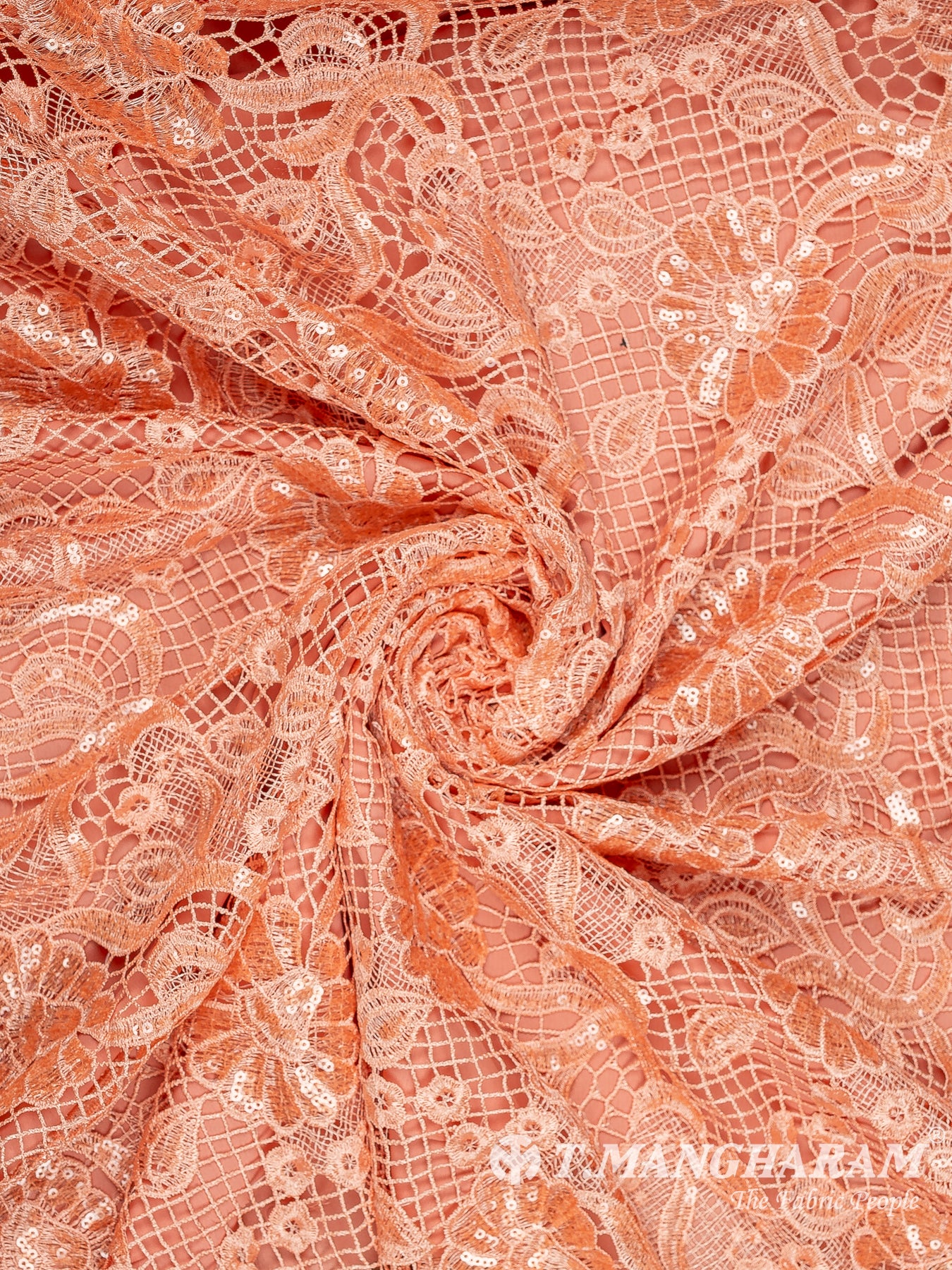 Peach Fancy Net Fabric - EC13534