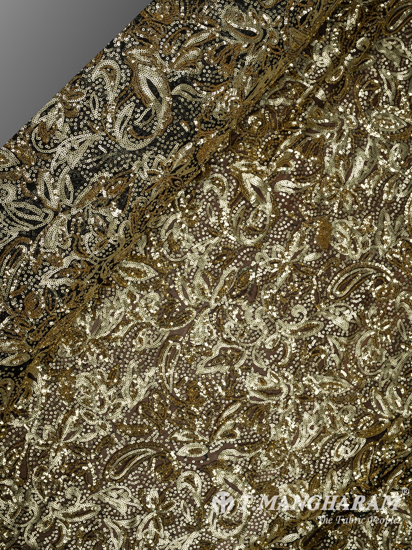Gold Fancy Net Fabric - EC13525