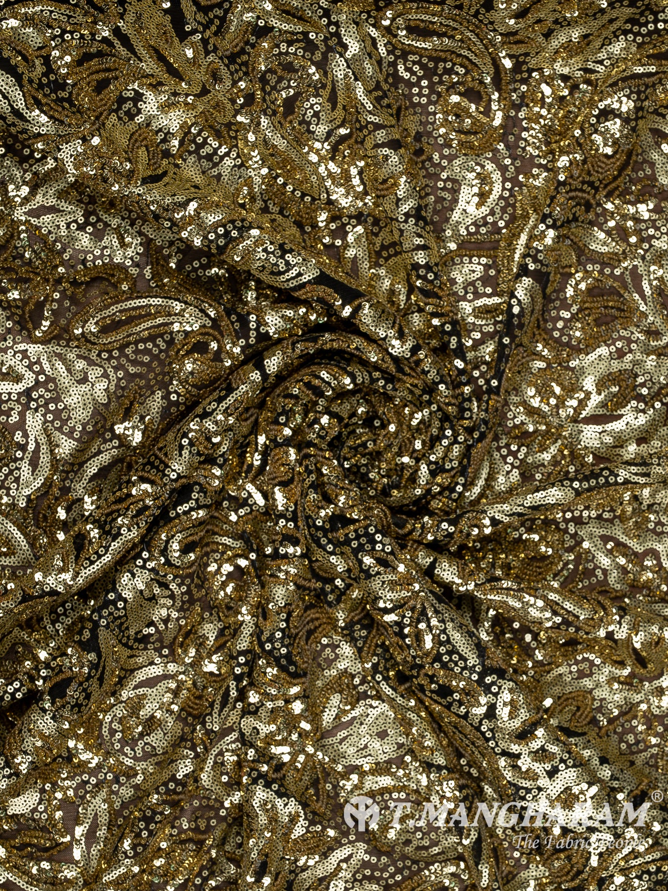 Gold Fancy Net Fabric - EC13525